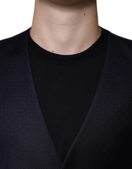 Black Wool Waistcoat Dress Formal Vest - Image 5