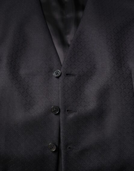 Black Wool Waistcoat Dress Formal Vest - Image 8