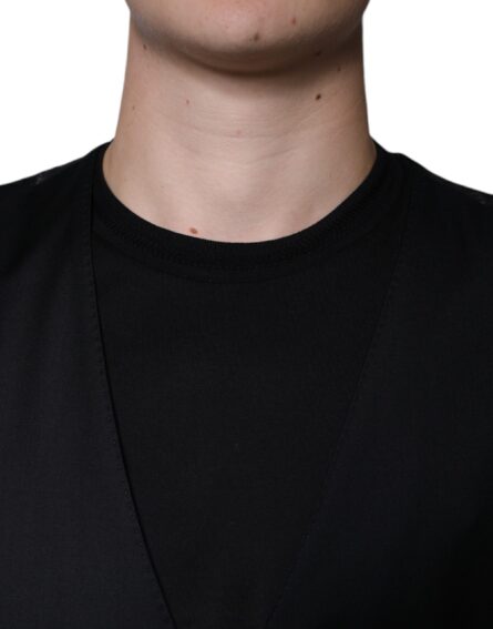 Black Wool Waistcoat Dress Formal Vest - Image 5