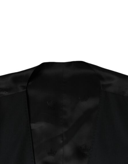 Black Wool Waistcoat Dress Formal Vest - Image 7