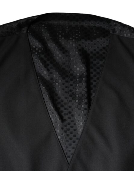 Black Wool Waistcoat Dress Formal Vest - Image 6