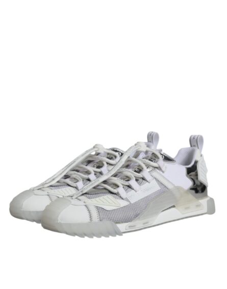 White Silver Low Top NS1 Sneakers Shoes - Image 3