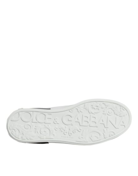 White Leather Logo Portofino Sneaker Shoes - Image 8