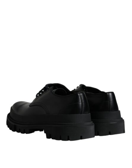 Black Leather Lace Up Trekking Dress Shoes - Image 4
