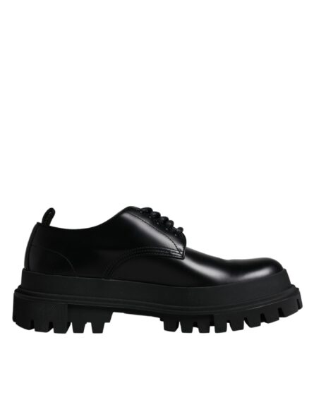 Black Leather Lace Up Trekking Dress Shoes - Image 7