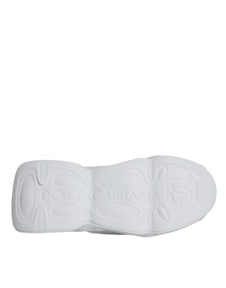 White Padded Fabric Low Top Sneakers Shoes - Image 8