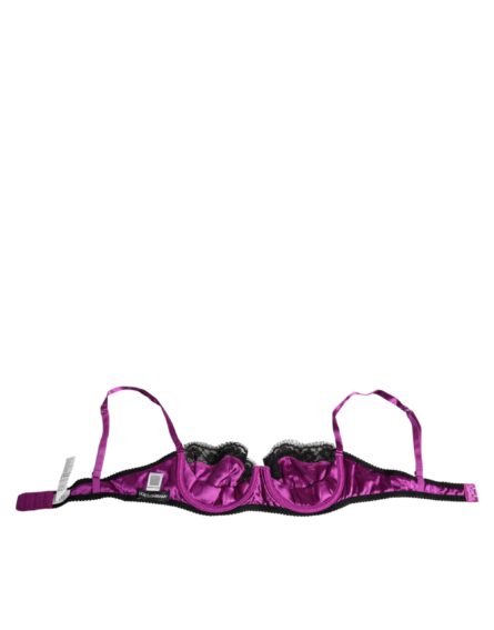 Purple Silk Underwired Balconette Bra Underwear - Image 5