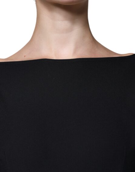 Black Viscose Cut Out A-line Long Sleeves Mini Dress - Image 5