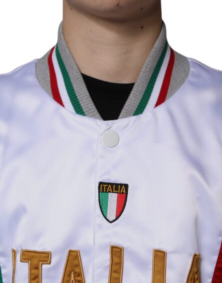 Multicolor Italia Button Down Bomber Jacket - Image 5