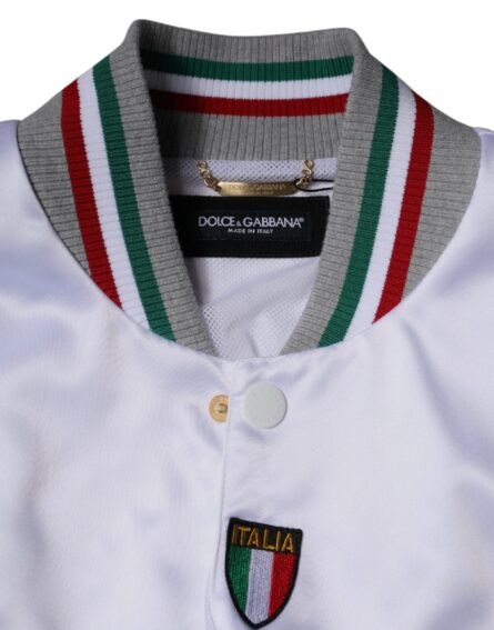 Multicolor Italia Button Down Bomber Jacket - Image 7