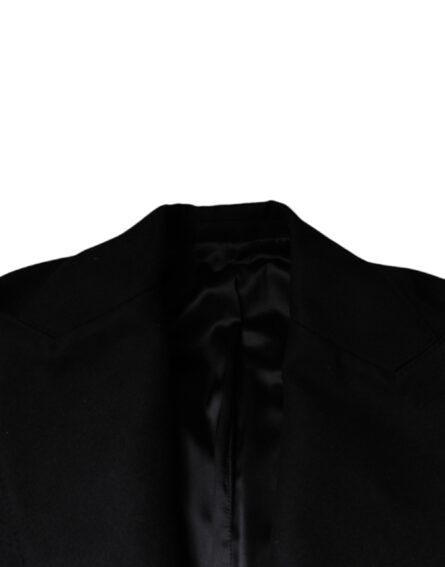 Black Wool Double Breasted Men Coat Jacket - Image 7