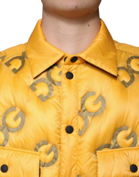 Yellow Logo Padded Buttoned Blouson Jacket - Image 5