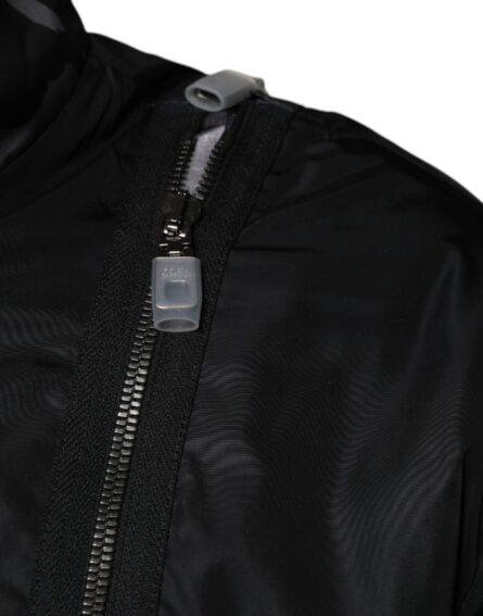Black Nylon Full Zip Men Bomber Jacket - Image 6