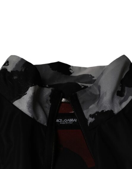 Black Nylon Full Zip Men Bomber Jacket - Image 7