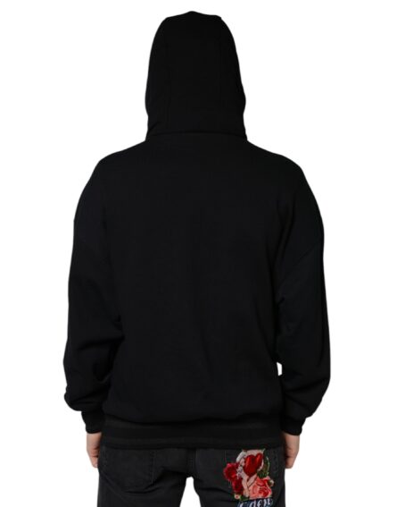 Black Hooded Pullover Men Sweatshirt Sweater - Image 4