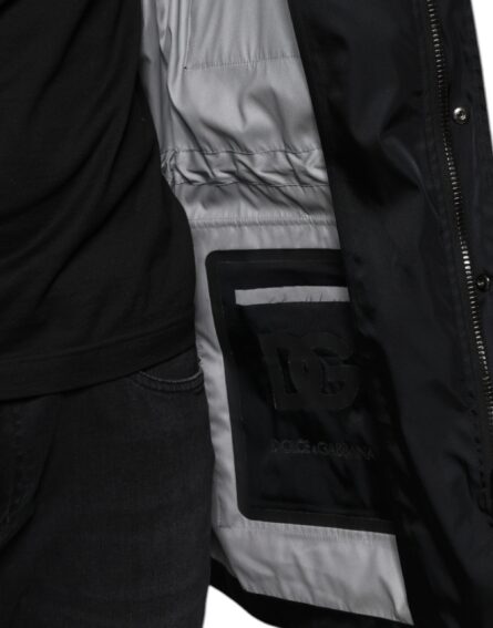 Black Nylon Winter Men Parka Coat Jacket - Image 7