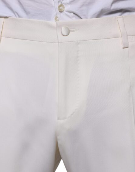 White Wool Silk 3 Piece SlimFit Formal Suit - Image 5