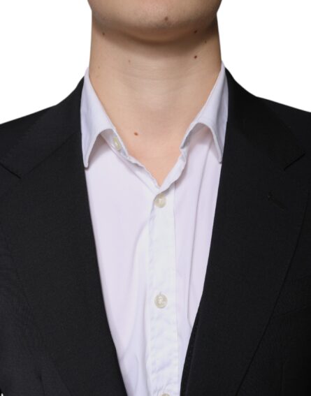 Black Wool 3 Piece Slim Fit Formal Men Suit - Image 5