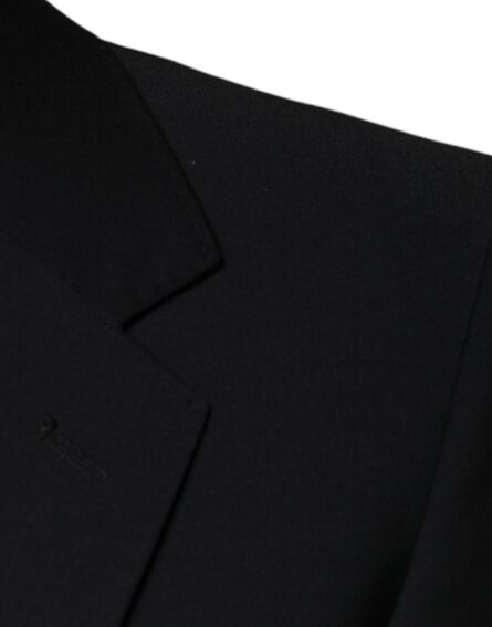 Black Wool 3 Piece Slim Fit Formal Men Suit - Image 6