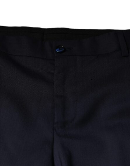Blue Wool Skinny Formal Dress Pants - Image 6