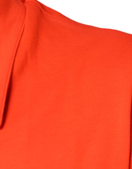 Orange Cotton Button Down Casual Polo Shirt - Image 6