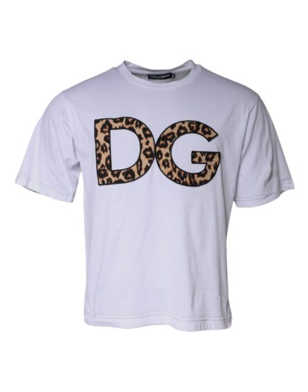 White DG Logo Cotton Shorts Sleeves T-shirt - Image 3