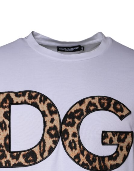 White DG Logo Cotton Shorts Sleeves T-shirt - Image 4