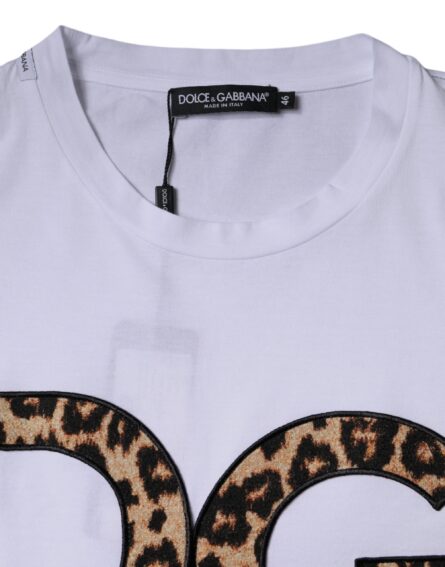 White DG Logo Cotton Shorts Sleeves T-shirt - Image 6