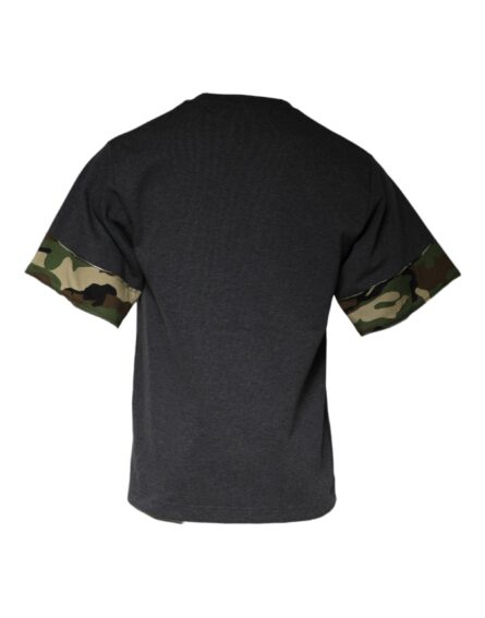 Dark Gray Camouflage Crew Neck T-shirt - Image 5