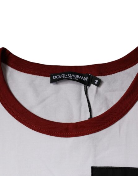 White Graphic Print Cotton Crew Neck T-shirt - Image 6
