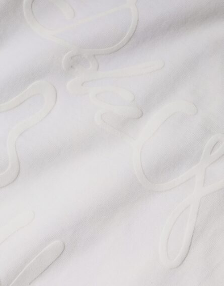 White Logo Print Cotton Crew Neck T-shirt - Image 6
