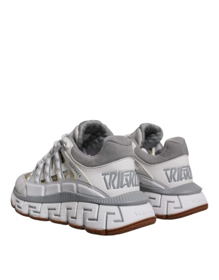 White Trigreca Barocco Print Low Top Sneakers Shoes - Image 3