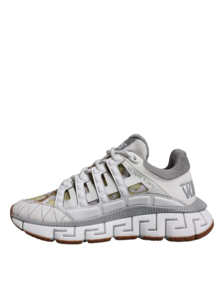 White Trigreca Barocco Print Low Top Sneakers Shoes - Image 4