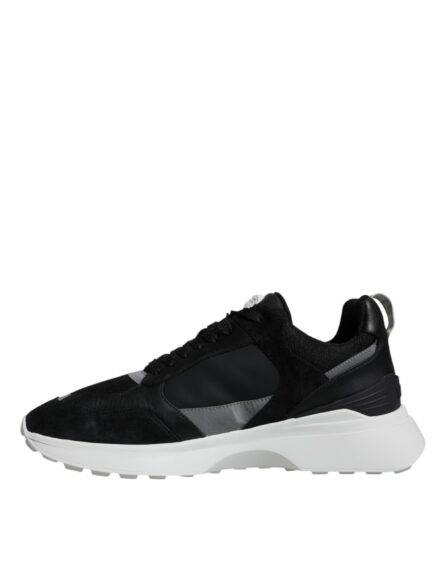 Black Canvas Quad Fabric Medusa Low Top Sneaker Shoes - Image 4