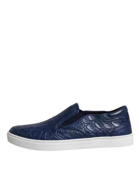 Blue Croc Exotic Leather Men Sneakers Shoes - Image 5