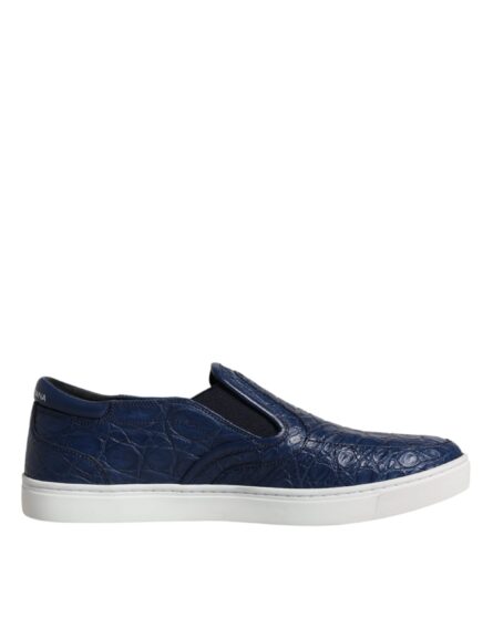 Blue Croc Exotic Leather Men Sneakers Shoes - Image 7