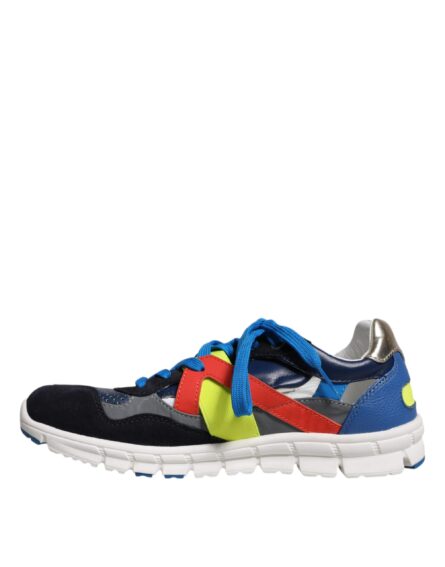 Multicolor Leather Suede Low Top Sneakers Shoes - Image 4