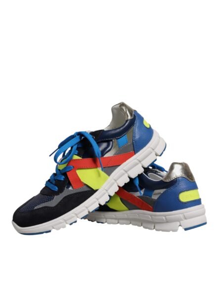 Multicolor Leather Suede Low Top Sneakers Shoes - Image 8