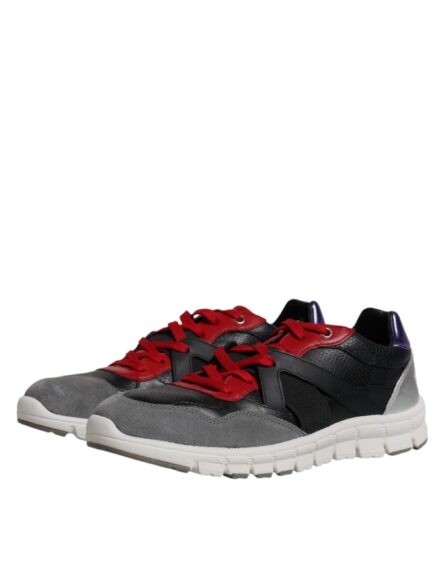 Multicolor Leather Suede Low Top Sneakers Shoes - Image 3