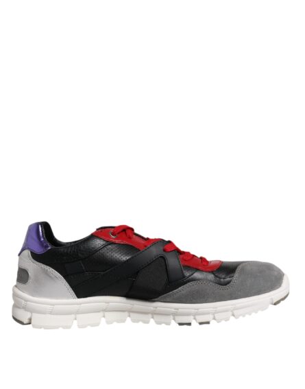 Multicolor Leather Suede Low Top Sneakers Shoes - Image 7