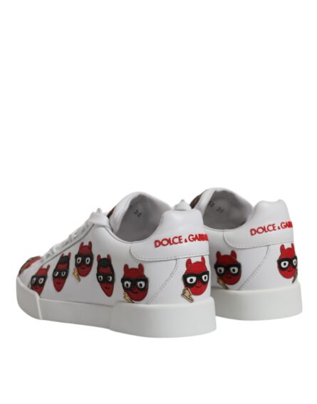 White Devil Face Portofino Sneakers Shoes - Image 4