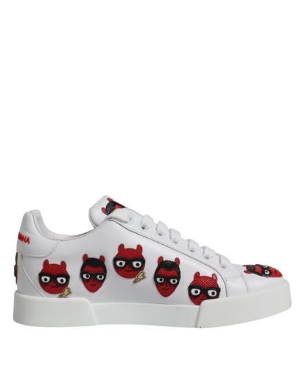 White Devil Face Portofino Sneakers Shoes - Image 7