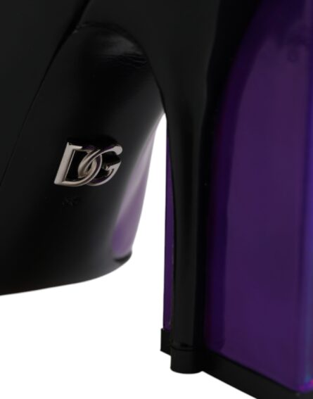 Purple Black Pointed Ankle Boots Shoes - Image 5