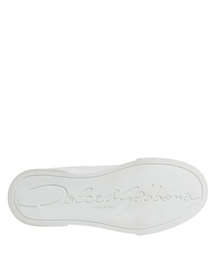 White Leather Classic Low Top Sneakers Shoes - Image 5