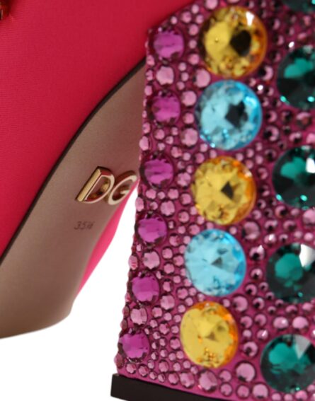 Pink Nylon Crystal Vally High Boots Shoes - Image 6