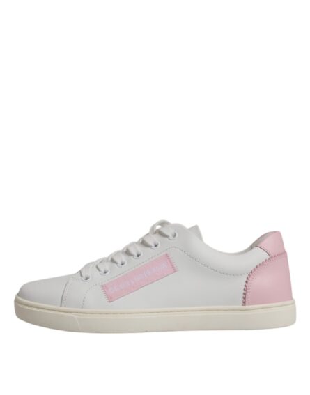 White Classic Calf Leather Sneakers Shoes - Image 4