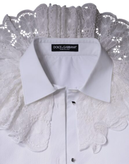 White Cotton Poplin Shirt Dress Blouse Top - Image 6