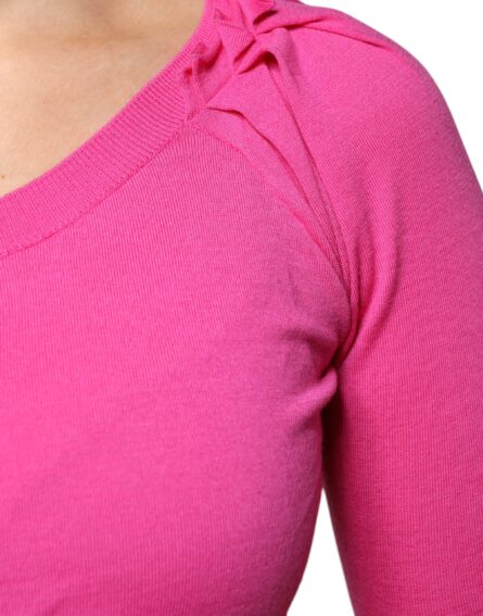 Pink Wool Button Down Cardigan Sweater - Image 5