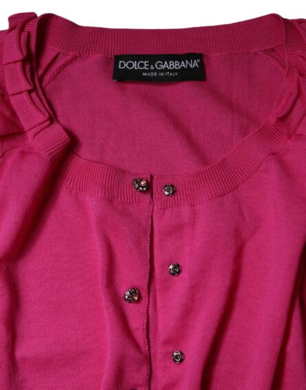 Pink Wool Button Down Cardigan Sweater - Image 7