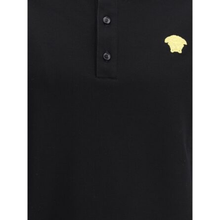 Black Cotton Polo Shirt - Image 3